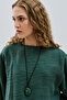 Wide Sleeve Drapey Blouse Green - 3
