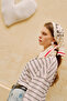 Lace Trim Shawl Ecru - 2