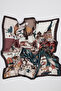 Patterned Medium Size Satin Scarf City