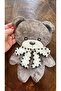 23x17 cm Velvet Beaded Stone Embellished Bear Emblem Sewing Applique