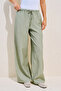 Textured Tie-Up Pants Green - 5
