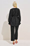 Embroidered Volume-Enhanced Limited Edition Black Blouse - 7