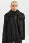 Buttoned Fur Coat Black - 3
