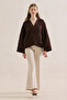 Premium Embroidered Kimono Brown