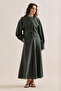Linen Flawed Skirt Dark Green - 2