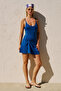 Strapless Knot Skirted Swimsuit Blue - 3