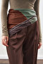 Patterned Medium Size Satin Scarf Black-Green