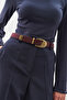Antique Buckle Thin Belt Burgundy