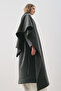 Soft Clothed Overcoat with Shoulder Straps Ash Black - 7