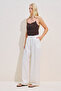 Linen Blended Pleated Pants Ecru - 4
