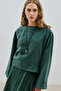 Wide Sleeve Drapey Blouse Green - 2