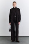 Classic Pleated Fabric Pants Brown