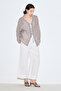 Linen Mixed Tie-Dye Bluz Brown - 3