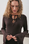 Flying Rubber Knit Tunic Brown - 2
