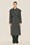Malia Double Collar Trench Coat Anthracite - 3