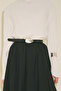 Oval Metal Buckle Belt Black - 2