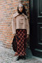 Patterned Tulle Flawed Skirt Brown Plaid