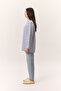 Striped Long Sleeve Oversize Tshirt Blue - 5