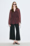 Gathered Tie-Up Blouse Burgundy