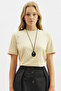 Basic Short Sleeve T-Shirt Beige - 3