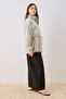 Checked Pull-Stretch Jacket with Detailing in Ecru - 6