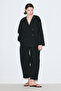 Rustic Buttoned Kimono Black - 5