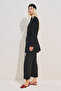 Linen Mixed Balloon Sleeve Long Tunic Black - 6