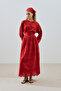 Brode Button Dress Red - 3