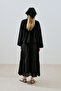 Textured Embroidered Short Bluse Black - 6