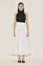 Buttoned Front Poplin Skirt Ecru - 5