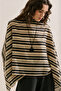 Patterned Cape Blouse with Black Stripes - 4