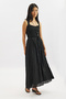 Linen Mixed Crush Skirt Black - 3