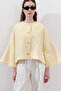 Linen Wide Sleeve Short Jacket Yellow