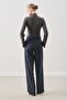 Long Leg Straight Pants Navy Blue - 8