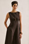 Linen Dress in Brown - 6