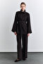Wide Sleeve Belted Jacket Brown - 2