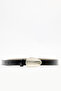 Oval Metal Buckle Belt Black - 3