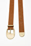 Antique Buckle Thin Belt Camel - 7
