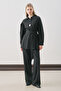 Wide Sleeve Belted Shirt Black - 3