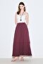 Muslin Fold Wide Skirt Murdum - 6