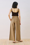 Wide Pleated Gabardine Pants Khaki - 6