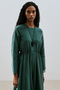 Long Dress with Adjustable Waist Green - 4