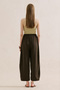 Linen Mixed Shalwar Pants Dark Brown - 4