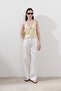 Linen Pleated Wide Pants Ecru - 3