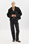 Buttoned Fur Coat Black