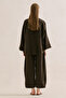 Linen Mixed Wide Sleeve Jacket Brown - 6
