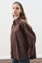 Oversized Shirt with Design Details Brown Coffee - 3