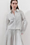 Patterned Poplin Shirt Ecru