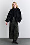 Soft Textured Buttoned Cardigan Black - 2