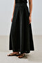 Embroidered Midi Skirt Black - 4